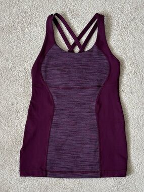 Lululemon Energy Tank Criss-Cross Back Wee Are From Space September Plum Size 6